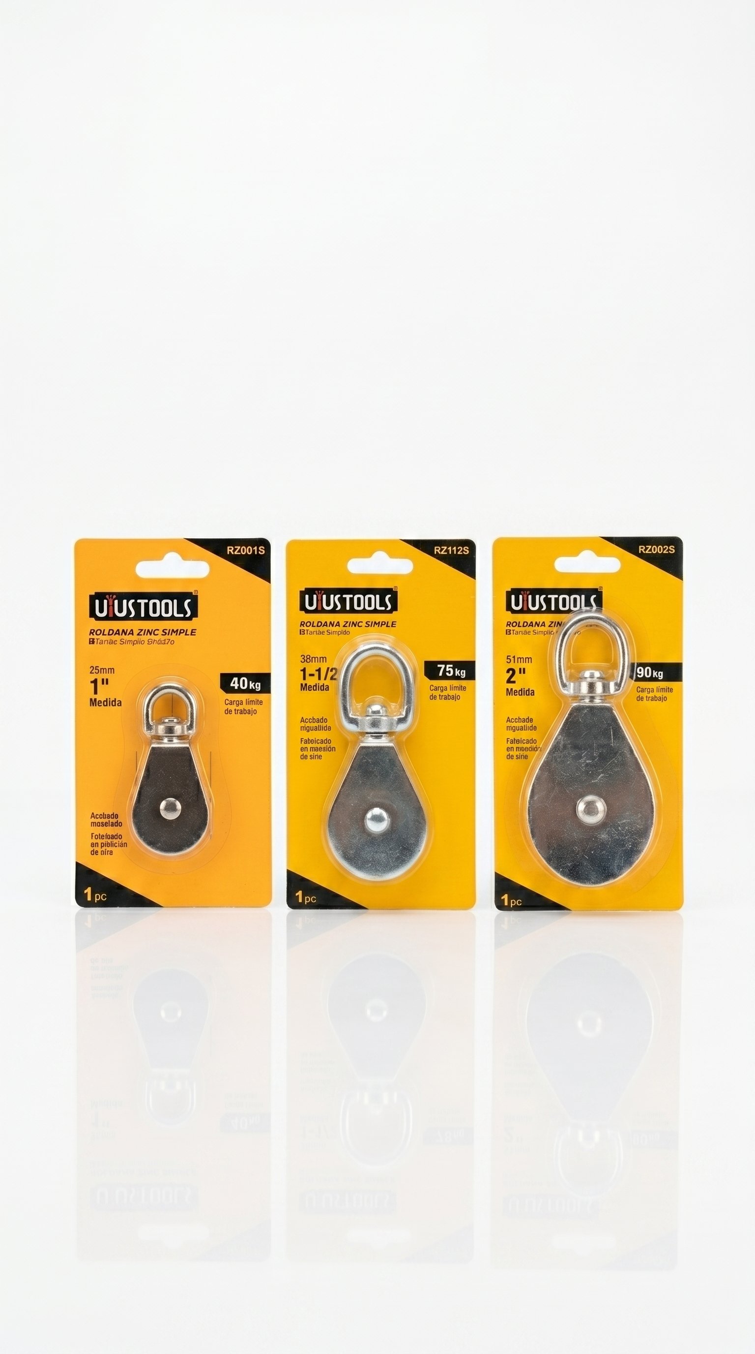 ROLDANA METÁLICA ZINCADA UYUSTOOLS – VARIAS MEDIDAS